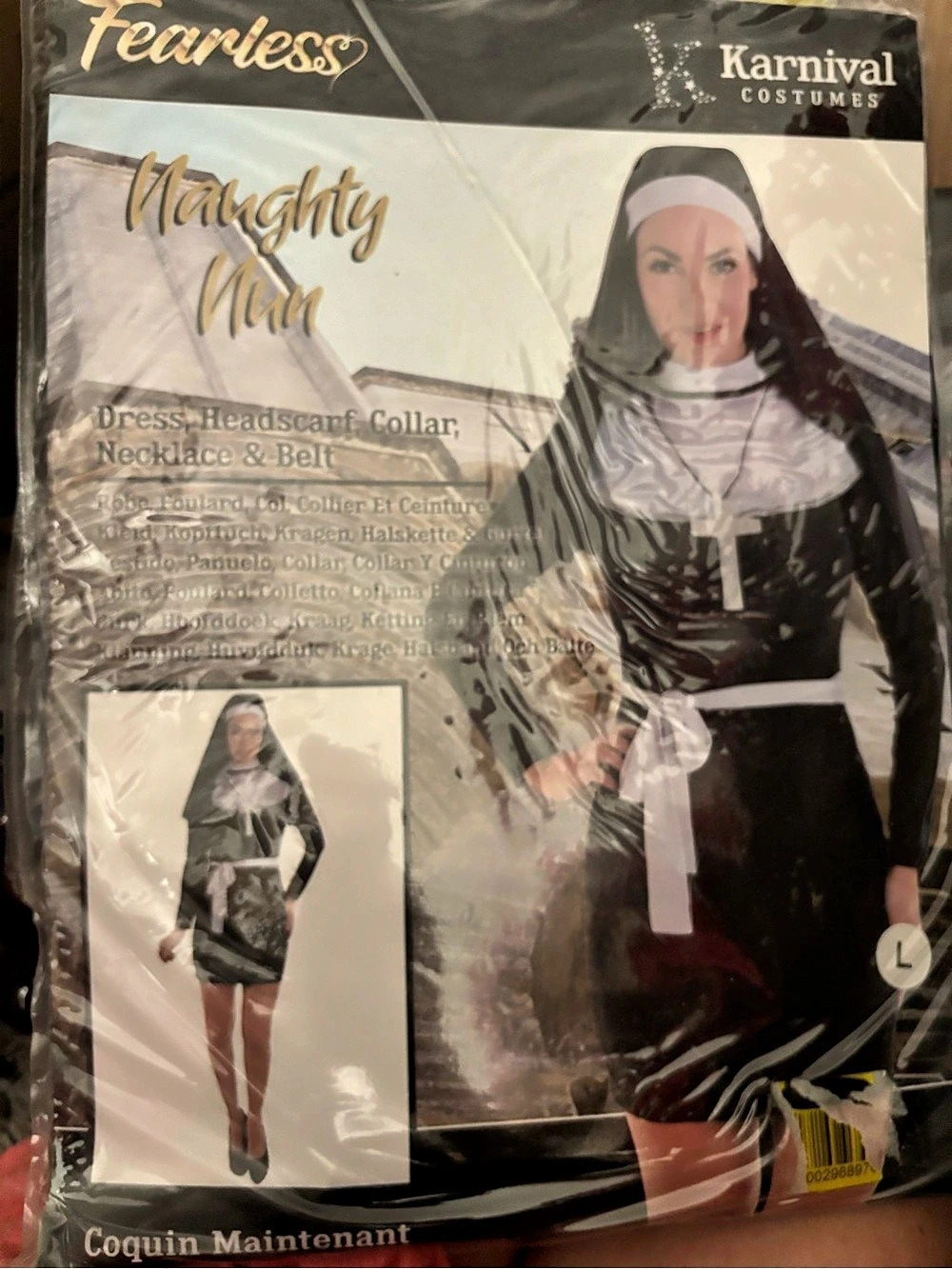 Fearless Naughty Nun Halloween Costume Size Large NWT